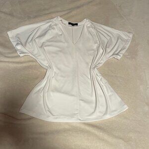 banana republic white v neck blouse size small